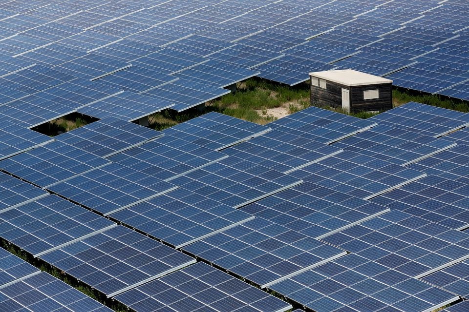 solar panels to produce renewable energy are seen at the urbasolar photovoltaic park in gardanne france photo reuters
