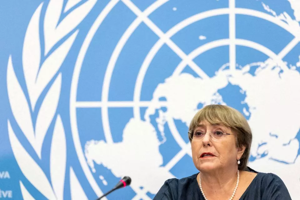 the united nations high commissioner for human rights michelle bachelet attends her final news conference before the end of her mandate at the un in geneva switzerland august 25 2022 photo reuters the united nations high commissioner for human rights michelle bachelet attends her final news conference before the end of her mandate at the un in geneva switzerland august 25 2022 photo reuters