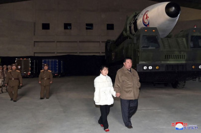 north korea s kim reveals daughter at ballistic missile test