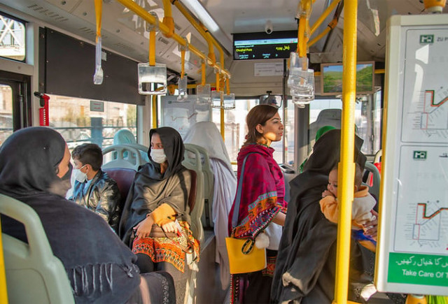 women travelling via the public bus system bus rapid transit brt in peshawar pakistan photo twitter adb hq women travelling via the public bus system bus rapid transit brt in peshawar pakistan photo twitter adb hq