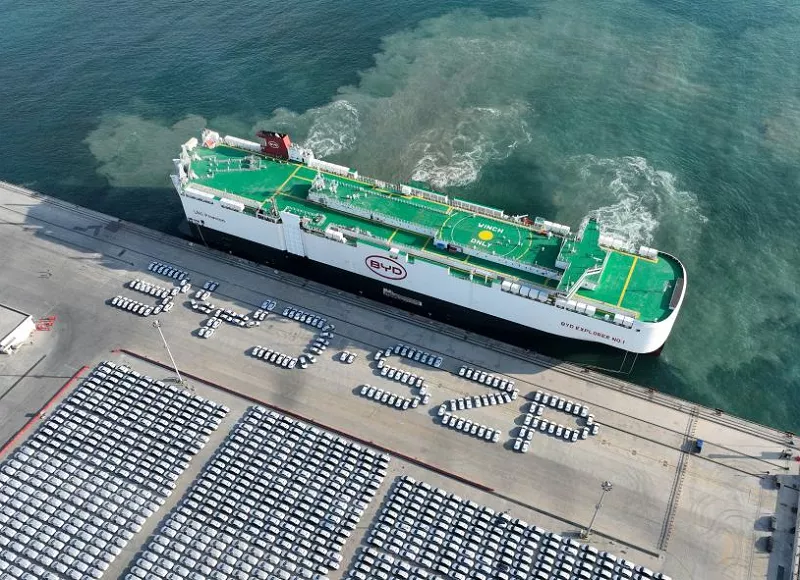 chinese automakers embrace export boom with own shipping fleets