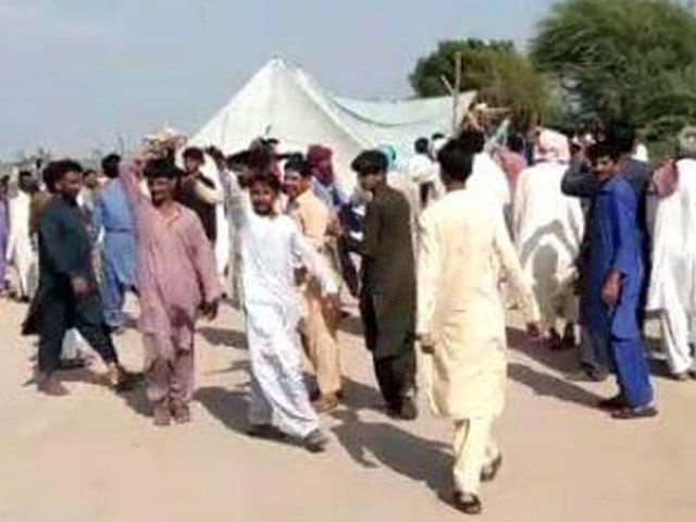 the protest in badin screengrab the protest in badin screengrab