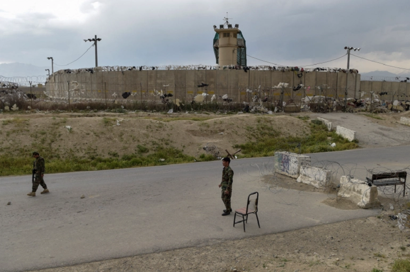 afghan soldiers stand guard at a checkpoint outside bagram airbase photo afp file