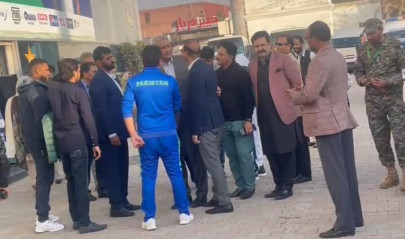 former army chief gen retd bajwa watches rawalpindi test
