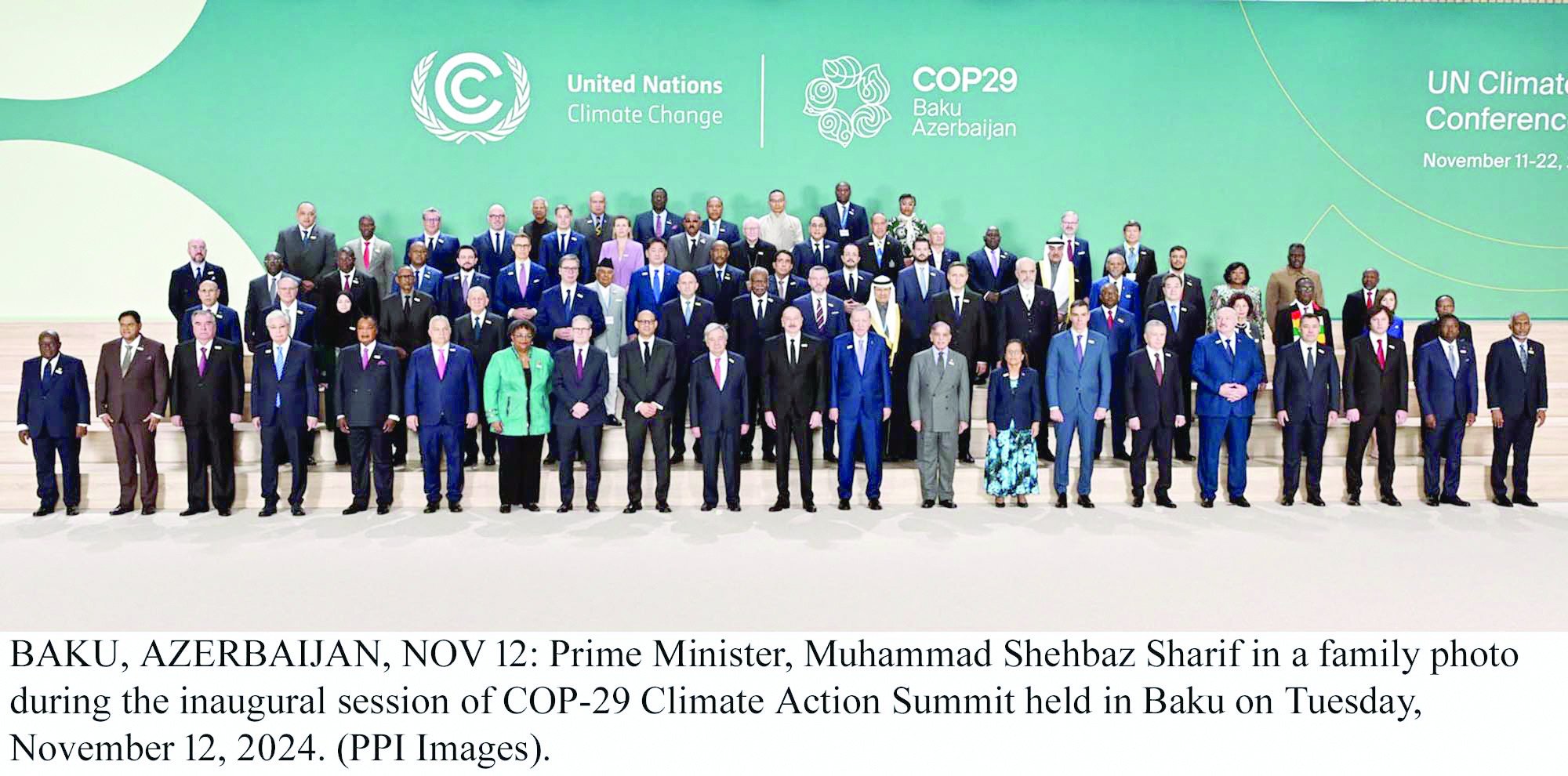 world leaders pose for a family photo during the inaugural session of cop 29 in baku photo ppi