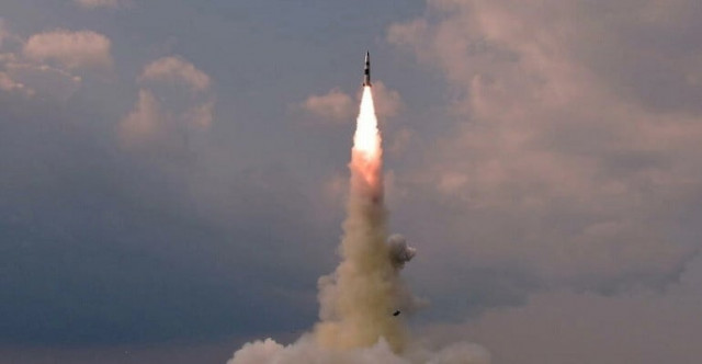 a new submarine launched ballistic missile is seen during a test in this photo released on october 19 2021 by north korea s korean central news agency kcna photo reuters a new submarine launched ballistic missile is seen during a test in this photo released on october 19 2021 by north korea s korean central news agency kcna photo reuters