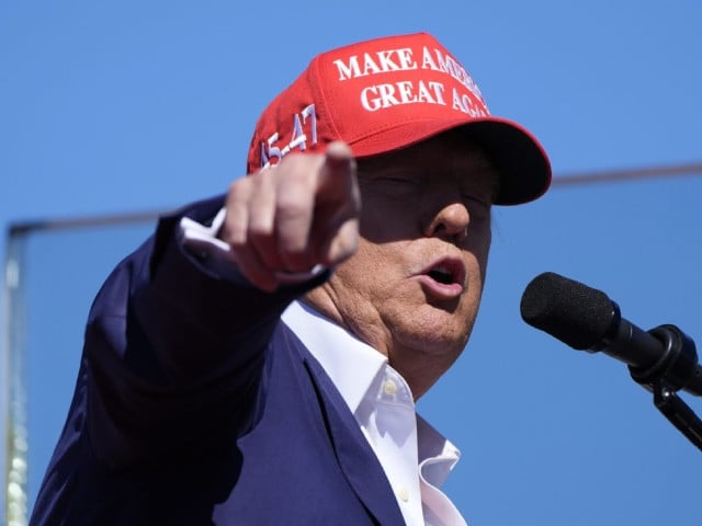 republican presidential nominee former president donald trump speaks during a campaign event at central wisconsin airport saturday sept 7 2024 in mosinee wis photo ap