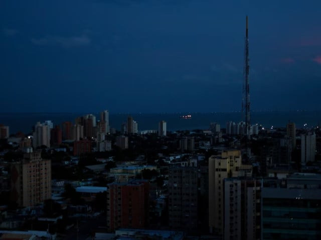 a view of the buildings in the dark during a power outage although power is returning in some parts of the city and the country after a nationwide blackout in maracaibo venezuela august 30 2024 photo reuters