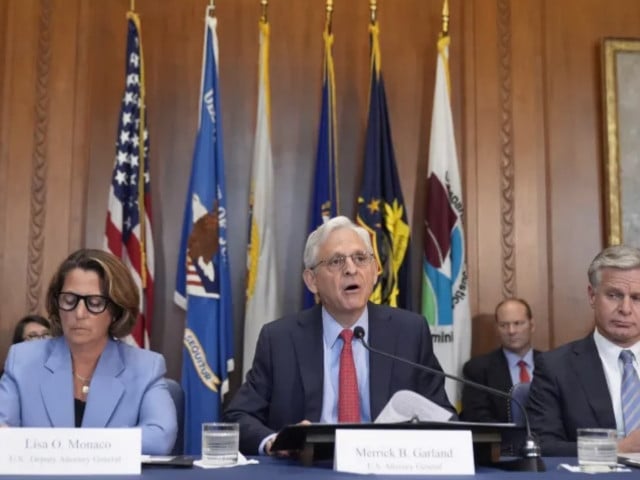 attorney general merrick garland speaks during a meeting of the justice department s election threats task force on september 4 2024 photo ap