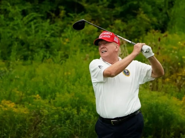 Trump jokes, “Golf is a very dangerous game” and explains how he would deal with an assassin on “Gutfeld!” on Fox.