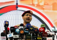 houthi military spokesperson yahya sarea delivers a statement on the group s latest attacks during a rally held to show solidarity with palestinians in gaza in sanaa yemen may 24 2024 photo reuters