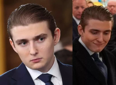 is barron trump going bald teen s receding hairline at dad s inauguration turns heads