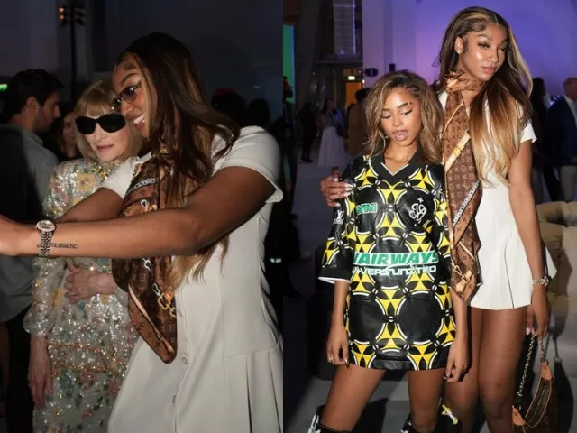 wnba star angel reese joins tyla and anna wintour at star studded lv olympic prelude in paris