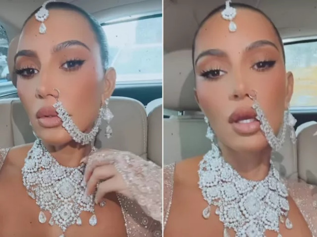 kim kardashian shines in diamonds at billionaire heir anant ambani s wedding