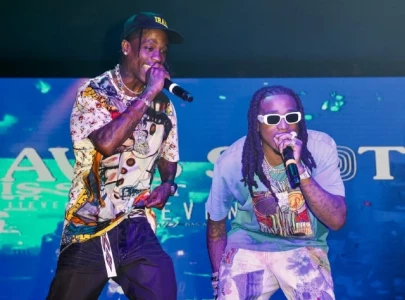 travis scott and quavo attend paris olympics semifinals and hilariously sing national anthem