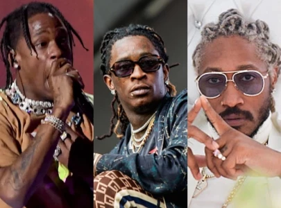 young thug spotted in studio with future travis scott and lil baby