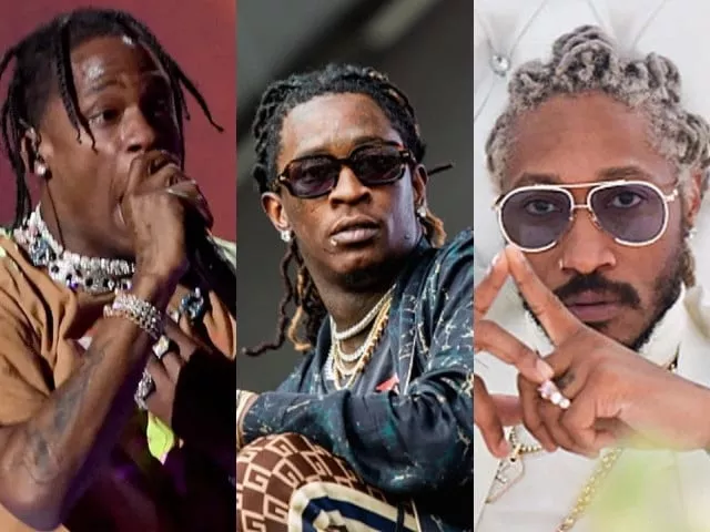 young thug spotted in studio with future travis scott and lil baby
