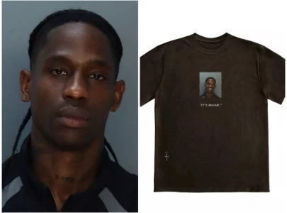 travis scott unfazed by arrest launches it s miami merch featuring mugshot