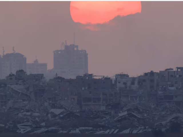 the sun sets over gaza amid the israel hamas conflict as seen from israel june 27 2024 photo reuters