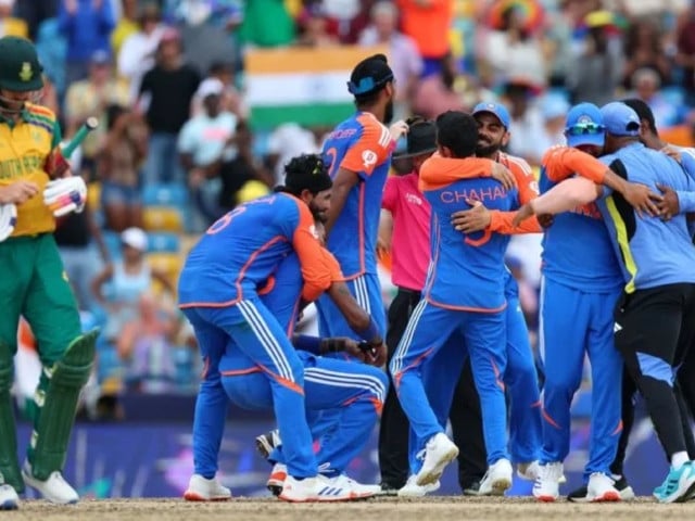cricket   icc t20 world cup 2024   final   india v south africa   kensington oval bridgetown barbados   june 29 2024 india players celebrate after winning the t20 world cup photo reuters