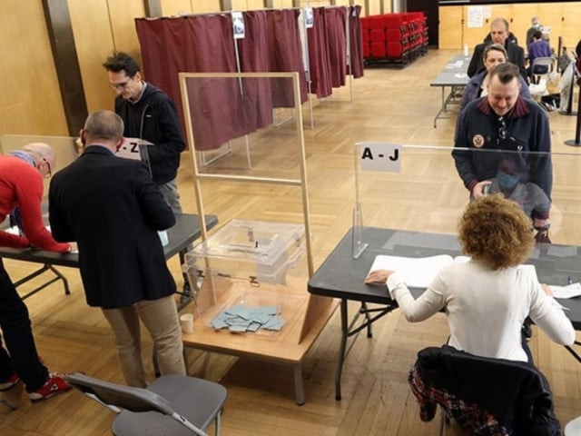 staff prepares for voting day and prepare french vote ballot photo andalou agency