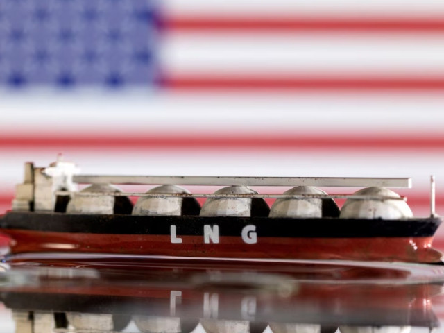 model of lng tanker is seen in front of the u s flag in this illustration taken may 19 2022 photo reuters model of lng tanker is seen in front of the u s flag in this illustration taken may 19 2022 photo reuters