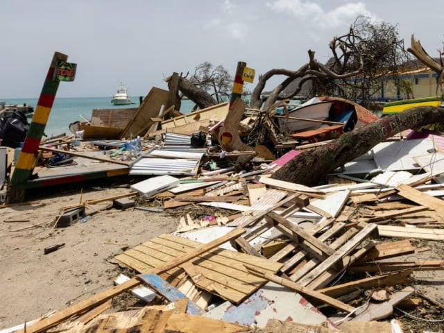 scattered debris clutters the waterfront after hurricane beryl passed the island of carriacou grenada july 2 2024 photo reuters scattered debris clutters the waterfront after hurricane beryl passed the island of carriacou grenada july 2 2024 photo reuters