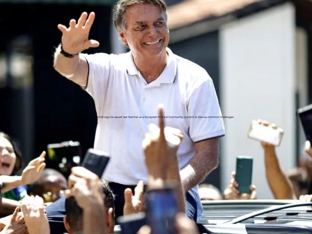 former brazilian president jair bolsonaro gestures to his supporters after a state meeting of the liberal party in goiania brazil april 4 2024 photo reuters former brazilian president jair bolsonaro gestures to his supporters after a state meeting of the liberal party in goiania brazil april 4 2024 photo reuters