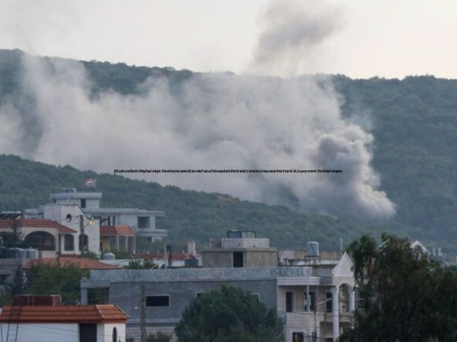 smoke billows following israeli artillery bombing on the outskirts of the lebanese border village of aita al shaab from an israeli military position overlooking the area oct 9 2023   mahmoud zayyat afp phototvia getty images