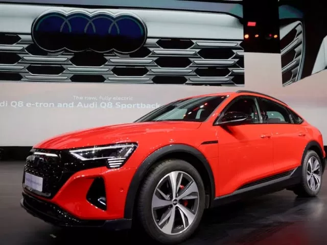 the audi q8 sportback e tron electric sport utility vehicle suv is unveiled during its launch in mumbai india august 18 2023 photo reuters the audi q8 sportback e tron electric sport utility vehicle suv is unveiled during its launch in mumbai india august 18 2023 photo reuters
