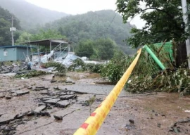 heavy rains in south korea trigger landslides slow bullet trains