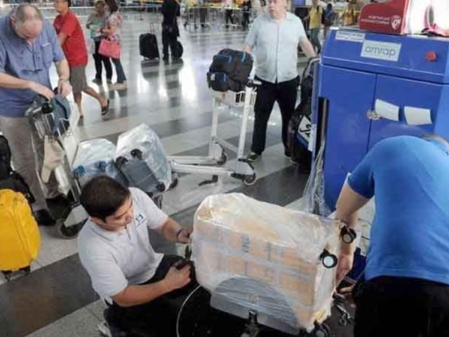according to officials plastic packaging has been banned at airports worldwide photo express