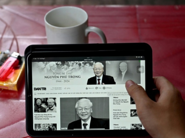 vietnamese social media users posted photos and eulogies of late leader nguyen phu trong after his death was announced photo afp