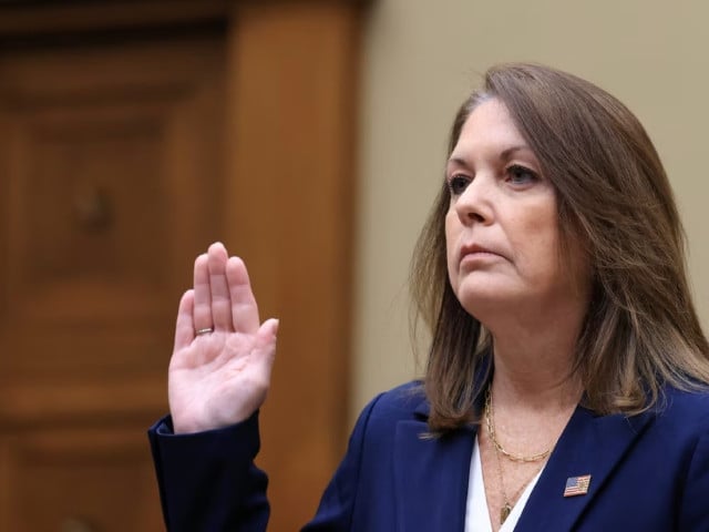 u s secret service director kimberly cheatle is sworn in during a house of representatives oversight committee hearing on the security lapses that allowed an attempted assassination of republican presidential nominee donald trump on capitol hill in washington us july 22 2024 photo reuters