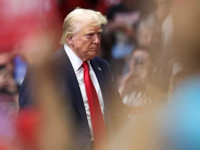 republican presidential nominee and former u s president donald trump looks on as he holds a campaign rally for the first time with his running mate republican vice presidential nominee us senator j d vance r oh in grand rapids michigan us july 20 2024 photo reuters republican presidential nominee and former u s president donald trump looks on as he holds a campaign rally for the first time with his running mate republican vice presidential nominee us senator j d vance r oh in grand rapids michigan us july 20 2024 photo reuters