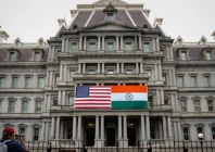 the flags of the united states and india are displayed on the eisenhower executive office building at the white house in washington u s june 21 2023 photo reuters