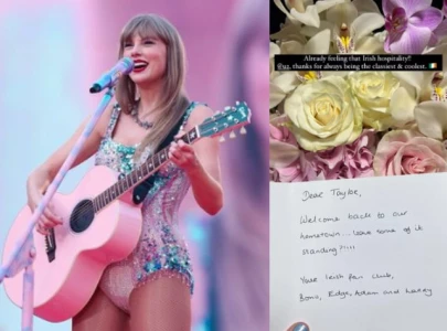 taylor swift welcomed by u2 with flowers for her dublin eras tour shows