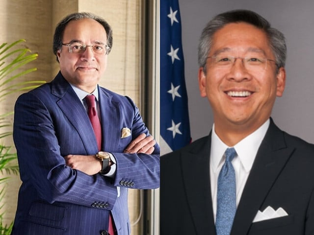 muhammad aurangzeb left finance minister of pakistan and donald lu right assistant secretary bureau of south and central asian affairs photo file muhammad aurangzeb left finance minister of pakistan and donald lu right assistant secretary bureau of south and central asian affairs photo file