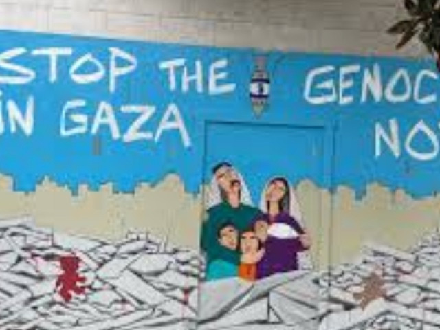 stop the genocide in gaza wall of solidarity photo