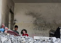 palestinian kids stand in a house destroyed by an israeli strike amid the ongoing conflict between israel and the palestinian islamist group hamas in rafah southern gaza strip may 22 2024 photo reuters