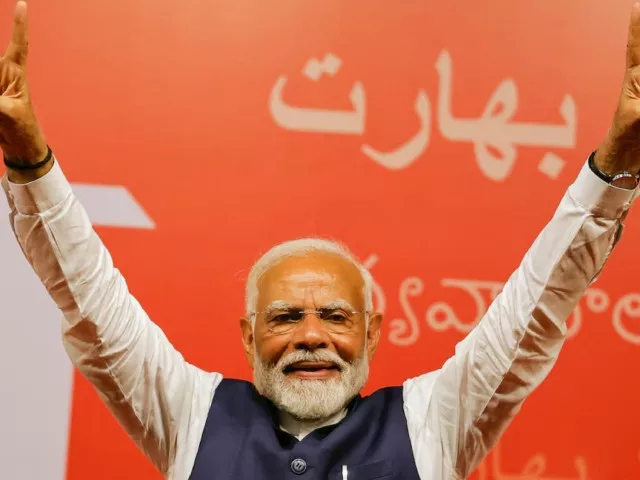 indian prime minister narendra modi gestures at the bharatiya janata party bjp headquarters in new delhi india june 4 2024 photo reuters indian prime minister narendra modi gestures at the bharatiya janata party bjp headquarters in new delhi india june 4 2024 photo reuters