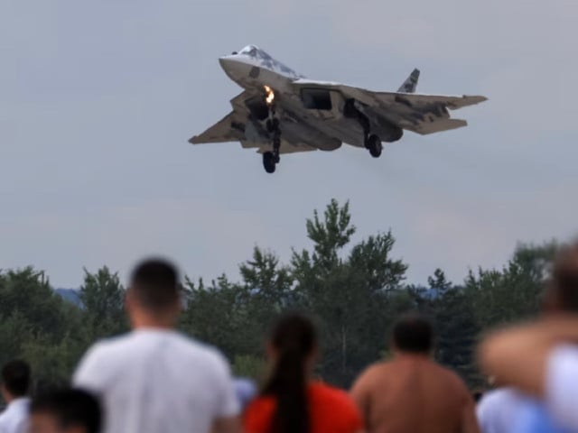 a sukhoi su 57 jet fighter in zhukovsky russia july 25 2021 photo reuters