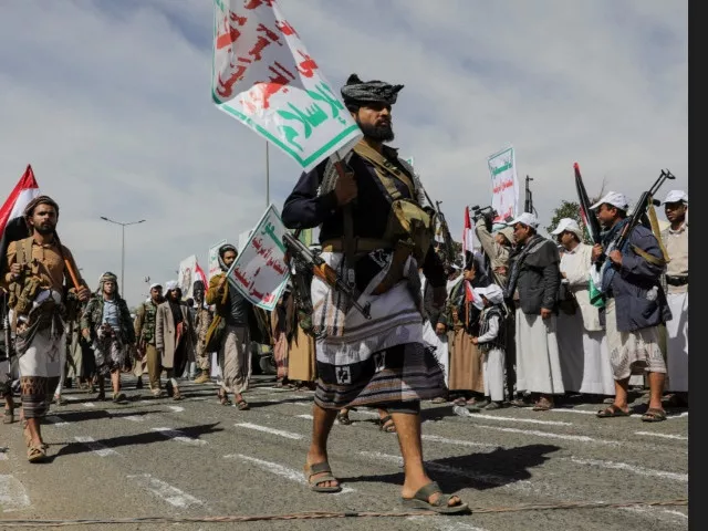 houthi followers participate in a parade as part of a popular army mobilization campaign by the movement in sanaa yemen february 7 2024 photo reuters houthi followers participate in a parade as part of a popular army mobilization campaign by the movement in sanaa yemen february 7 2024 photo reuters