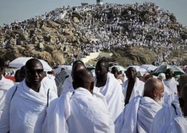millions of pilgrims gather at arafat for key hajj ritual