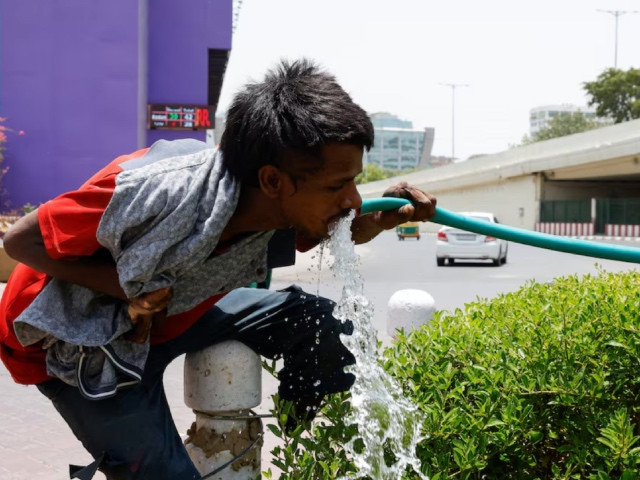 a man drinks water from a pipe during a hot summer day in new delhi india june 18 2024 photo reuters