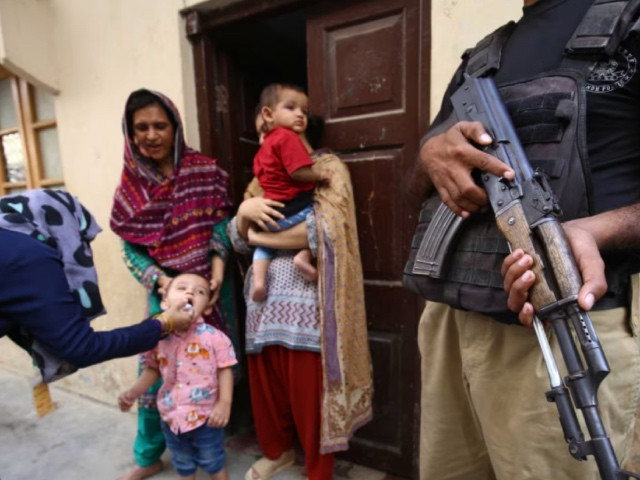 police constables on duty at polio relief camp drive photo rfe