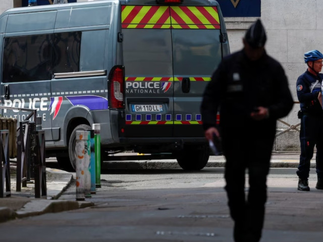 police officers work after police shot dead an armed man earlier who set fire to the city s synagogue in rouen france may 17 2024 photo reuters