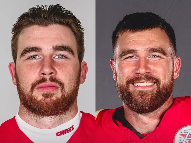 travis kelce in year 1 left and him in year 12 right at kansas city chiefs courtesy of chiefs on instagram