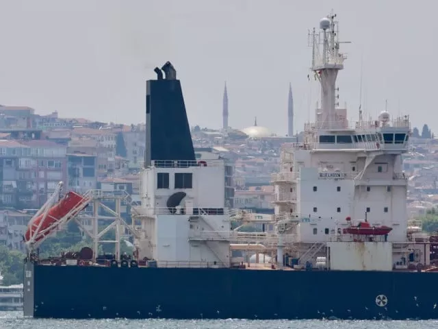 panama flagged oil tanker blue lagoon i transits the bosphorus in istanbul turkey june 14 2024 photo reuters