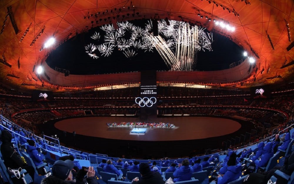 Fireworks light up the sky during the opening ceremony of the Beijing 2022 Olympic Winter Games at the National Stadium on Feb. 4, 2022. PHOTO: XINHUA